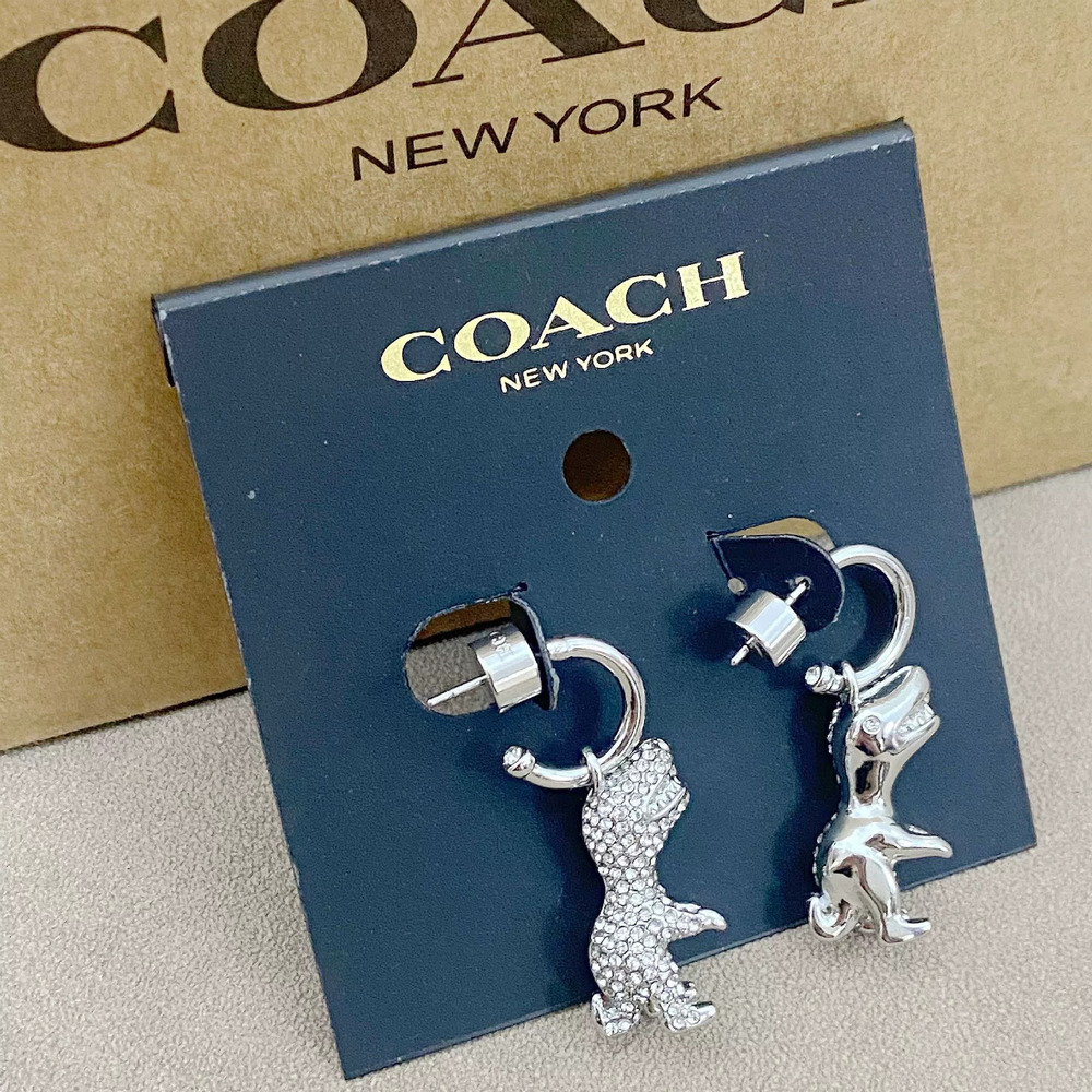 Coach Dinosaur Rhinestone Drop Earrings - Picture 4 of 7